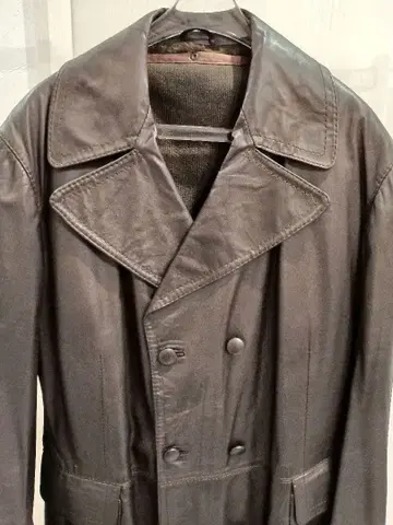 새상품급 벨몬테 이탈리아 가죽 코트 더블 브레스 퍼 안감 부착