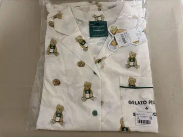 스타벅스 gelato pique 베어 패턴 티셔츠 셔츠 아이보리