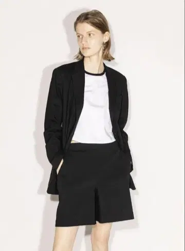 Theory ECO CRANCH 린넨 혼 블랙 자켓 노카라0