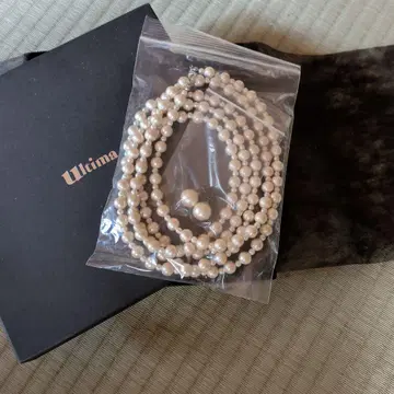 Ultima 크림 펄 이중 목걸이 귀걸이 세트