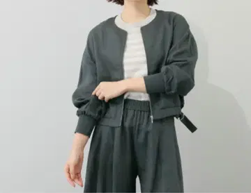 차콜 그레이 M 사이즈 노카라 자켓