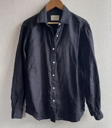 united arrows 린넨 셔츠 블랙 블라우스