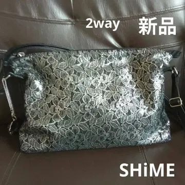SHiME 2way 백 블랙 실버 숄더 사선 크로스
