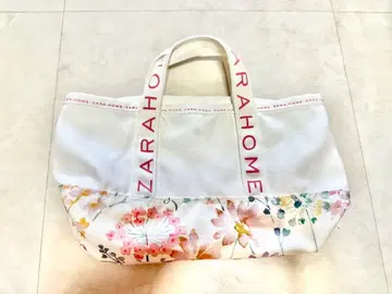 ZARAHOME 자라 홈 로고 토트백 에코백 플라워 무늬