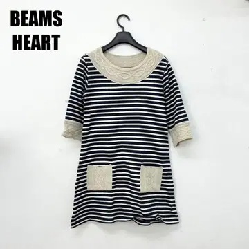 0369I BEAMS HEART 7부 소매 튜닉 여성