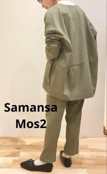 Samansa Mos2 노카라 자켓 셋업 F 사이즈
