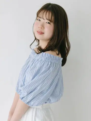 COHINA 2way 숄더 리본 블라우스 라이트 블루