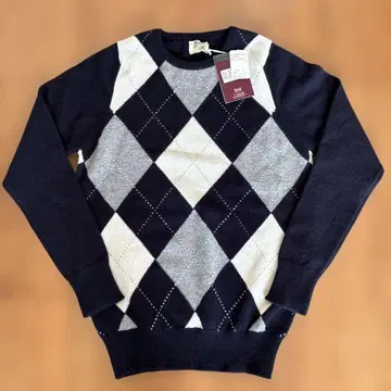 미사용 WILLIAM LOCKIE CREW NECK ARGYLE KNIT