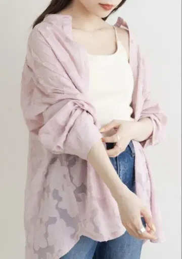 Kastane 시어 자카드 레이스 셔츠