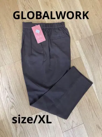 [ 미사용 새상품 ] GLOBAL WORK 브라운 테이퍼드 팬츠 XL