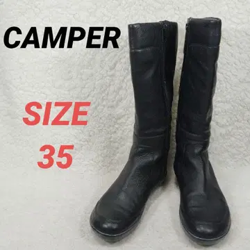 CAMPER 캠퍼 롱 부츠 가죽 블랙 여성용 35