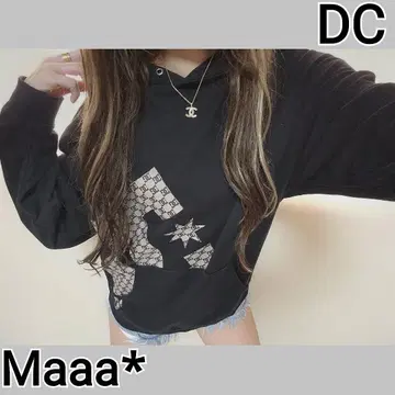 DC 초귀여움 모노그램 패턴 후드티