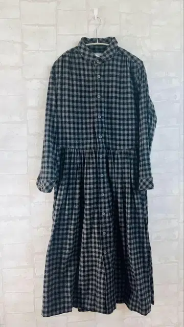 MORIKAGE SHIRT 체크 무늬 롱 원피스 S