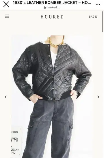 80s hookedvintage 가죽 자켓