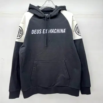 새상품급 Deus Ex Machina 로고 후드티 블랙 화이트 M 후디