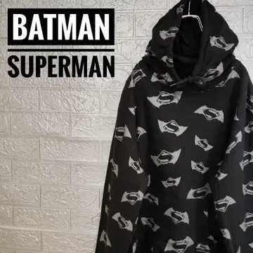 배트맨 BATMAN 슈퍼맨 DC 코믹스 구제 의류 후드 맨투맨 블랙 L