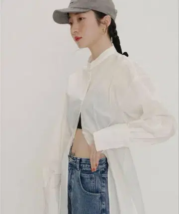 GIUNON 프론트 슬릿 셔츠
