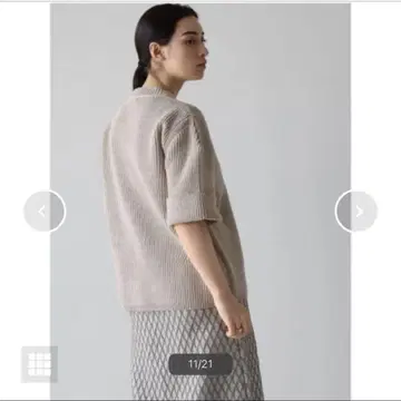 Aga 하프 슬리브 니트 오버 사이즈