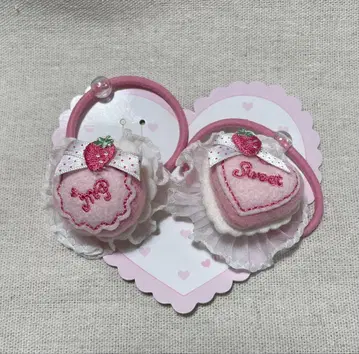 메조피아노  머리끈 케이크 마카롱 이치고 새상품급