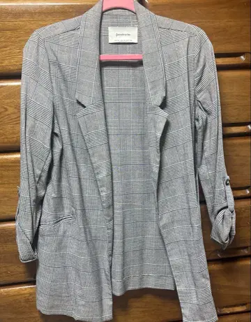 stradivarius 여성용 체크 그레이 자켓 아우터