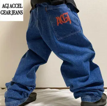 Accel Gear Jeans 다크 블루 배기 데님