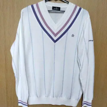 Munsingwear 화이트 V넥 스웨터 L