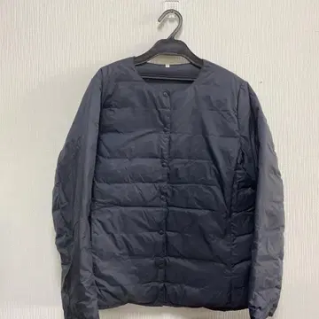 무인양품 MUJI 경량 다운 자켓 노카라 블루종 블랙 XL