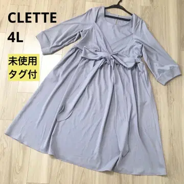 미사용 CLETTE 쿠레트 긴팔 롱 원피스 퍼플 연보라 4L