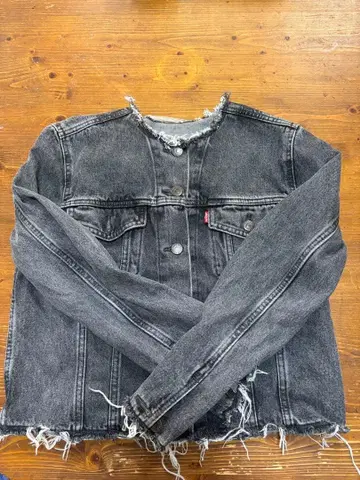 Levi's 데미지 가공 데님 자켓 S 블랙