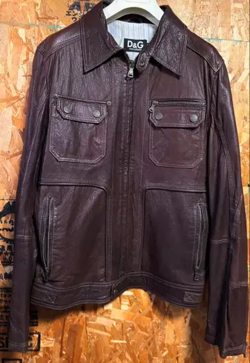 오늘 특별 가격 인하 D&G 가죽 자켓 브라운 52