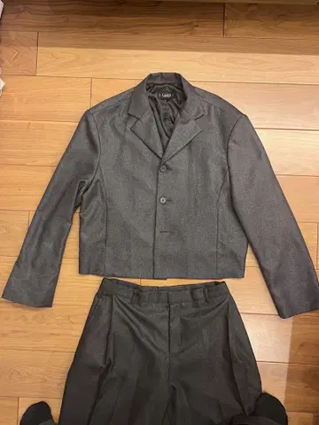 [ 짧은 기장 ] gray tailored setup 빈티지