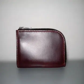 Horween 크롬엑셀 버건디 L자형 지퍼 컴팩트 지갑