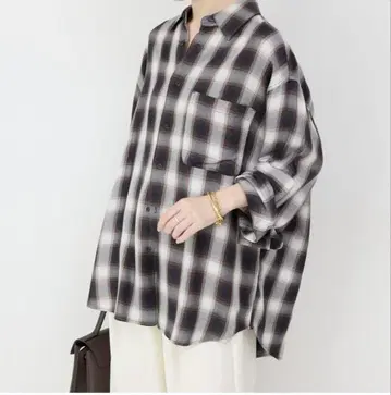 SLOBE IENA 드레이프 체크 루즈 셔츠
