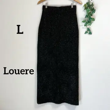 Louere*L 블랙 라메 니트 펜슬 스커트 타이트 스커트 맥시