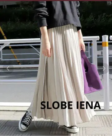 SLOBE IENA 쉬폰 플리츠 스커트