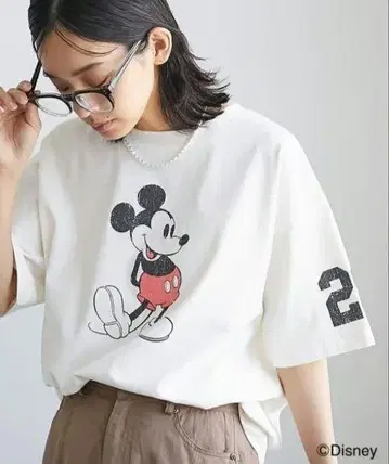 DISNEY 디즈니 미키 피그먼트 염색 빈티지풍 T셔츠 새상품급
