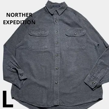 NORTHERN EXPEDITION 긴팔 셔츠 샤모라크로스 그레이 L