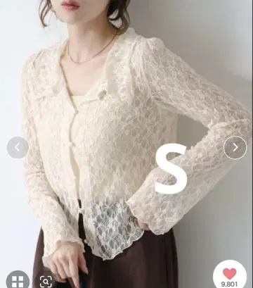 카스타네 카라 레이스 풀오버 아이보리 S
