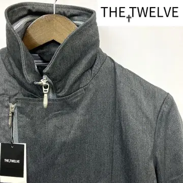 택 포함 미사용 THE TWELVE 하이넥 변형 더블 지퍼 자켓 M