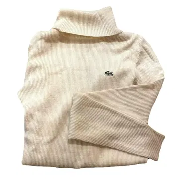 새상품급 라코스테 터틀넥 니트 얇은 소재 베이지 LACOSTE