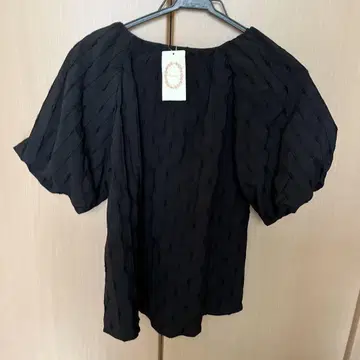 테치치 자카드 벌룬 슬리브 블라우스 여성용