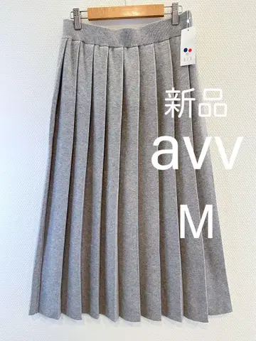 새상품 [ a.v.v ] 니트풍 플리츠 스커트 M 그레이