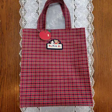 [ 새상품급 ] 파미리아 빨간색 체크 백 30cm 26cm 14cm