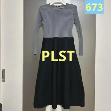 PLST 니트 절개 원피스 새상품급