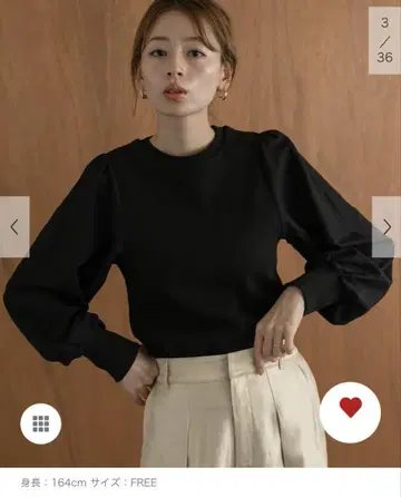 [ WEB 한정판 ] 퍼프 슬리브 콤비 풀오버