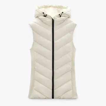 ZARA 후디드 핏 퀼팅 베스트 M
