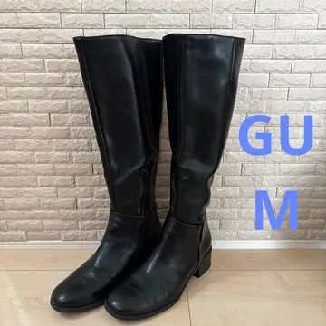 GU 롱 부츠 M 여성용 블랙 신발 부츠