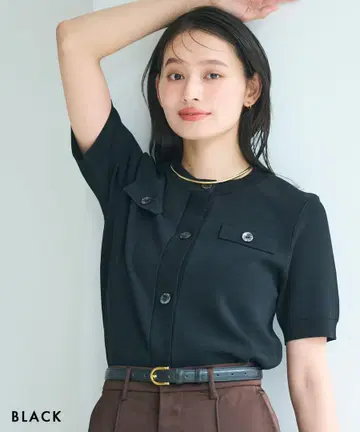 [ basement online ] 반팔 가디건 블랙