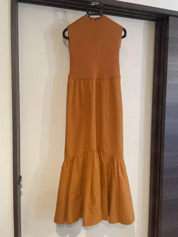 택 포함 [ emmi atelier ] 니트 도킹 티어드 원피스