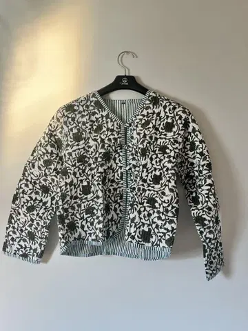 블록 프린트 자켓 칸타 퀼트 핸드메이드